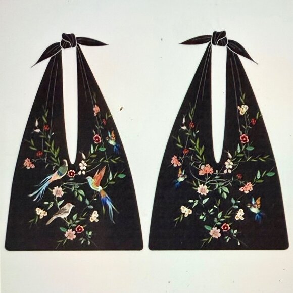 JOHNNY WAS ZWAZO BLACK KNOTTED VELVET BAG - Picture 5 of 8